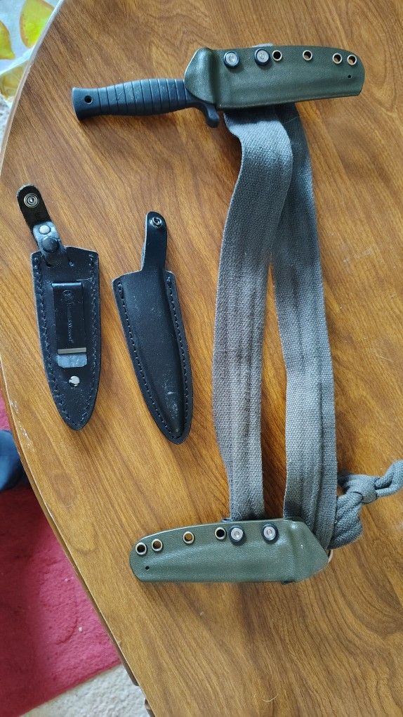 Army Strap With Knifes And Shieths