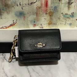 NWT Coach Mini Klare Bag Charm In Signature Canvas Black Brown