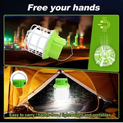 LED Camping Light, 1200 Lumens Battery Operated Tent Light Hangable 2 Lighting Modes Portable Flashlight for Hurricanes, Hiking, Fishing, Home Power O
