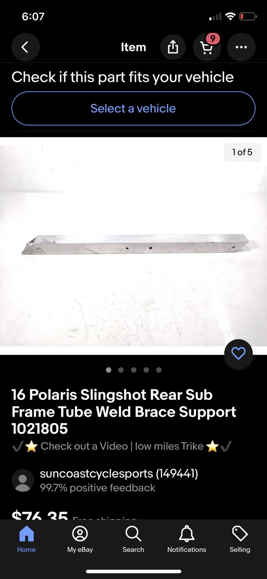2016 Polaris Slingshot SL Rear Subframe Support 