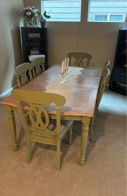 7 ft Large oblong rectangle wood formal dining room dinner table