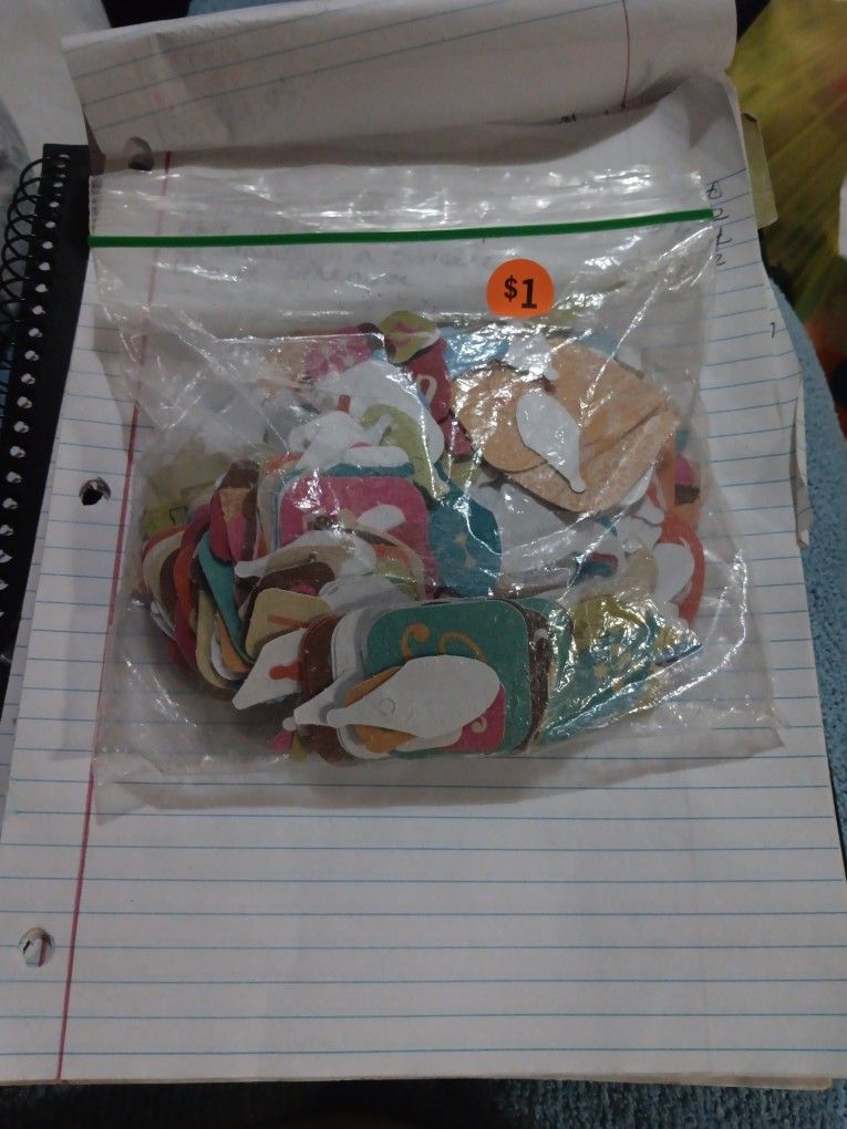 Bag Of Letters And Frames And Stuff For Scrapbooking And Other Crafts