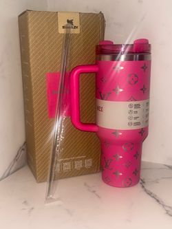 Hot pink Stanley custom LV cup 40 oz