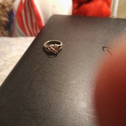 Cross My Heart Pink Sapphire And Sterling Ring