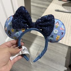 Disney Character Blue Sequins Minnie Ears