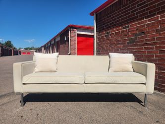 Design Within Reach Cream Suede Theatre Sofa *Delivery Available*