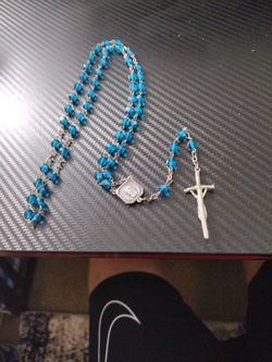 Beautiful Silver And Glass Beads 18" Long