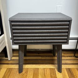Mid-Century Modern Nightstand / End Table – Charcoal – New Condition