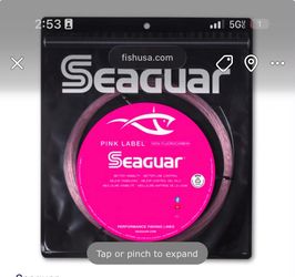 Seagur fluro pack pink 200 lb test 25 yards saltwater tuna marlin jig fishing