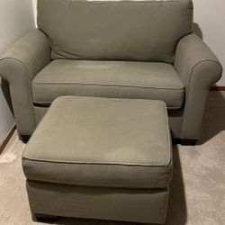 Twin Size Sleeper Sofa Chair With Ottoman