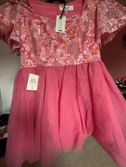 Pink Sequin Frill dress