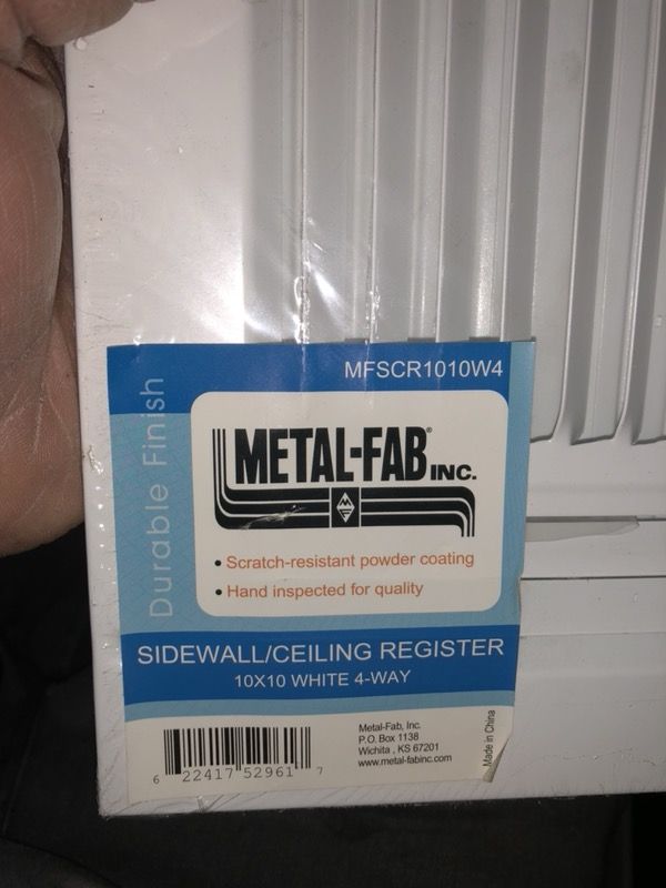 10x10 Sidewall Ceiling Register 4 Way For Sale In Houston Tx