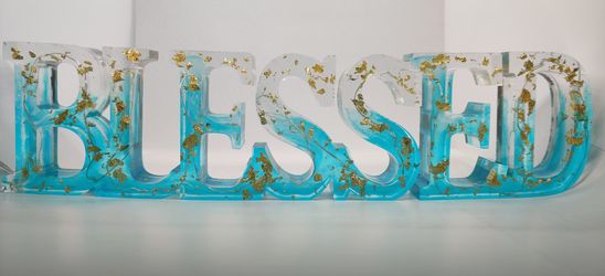 Blessed resin sign