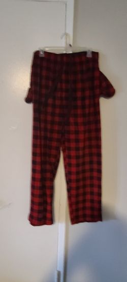 Red Black Buffalo Plaid Fleece Pajama Pants