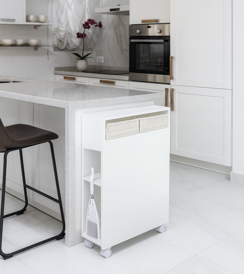 Narrow Slim Rolling Storage Cart and Organizer Kitchen Storage Cabinet