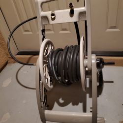 New Garden Hose Reel: 175 ft (5/8 in I.D.), 15 in Reel Dia, Tan, 2 Wheels, 150 psi Max Op Pressure