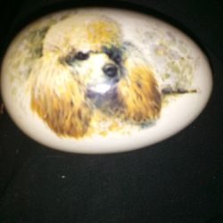 Ceramic Egg Vintage With Poodle Pick