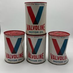 Vintage Valvoline Motor Oil Full Unopened Cans Set of 4