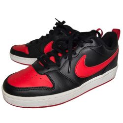 Nike Boys Court Borough Low 2 BQ5448-007 Black Red Size 5Y