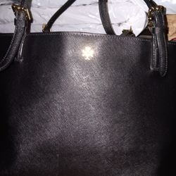TORY BURCH BLACK LEATHER TOTE