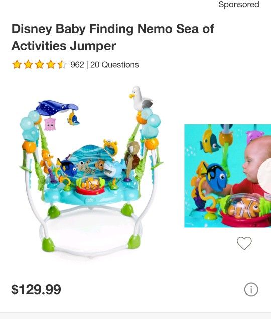 Finding Nemo Baby Bouncer Jumper Bought For 130$ Plus Tax. Used A Couple Times. Lights Up