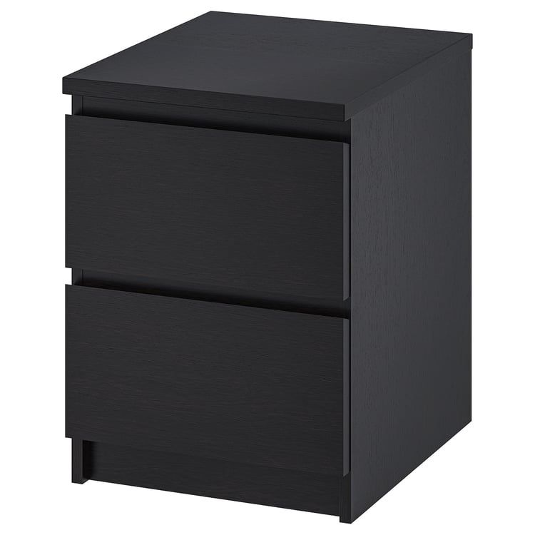 IKEA Malm Black Nightstand