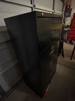 2 HON Black 4 Drawer Metal Cabinet