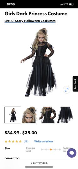 Little girls Dark Princess / Witch Costume, Size 8-10! 
