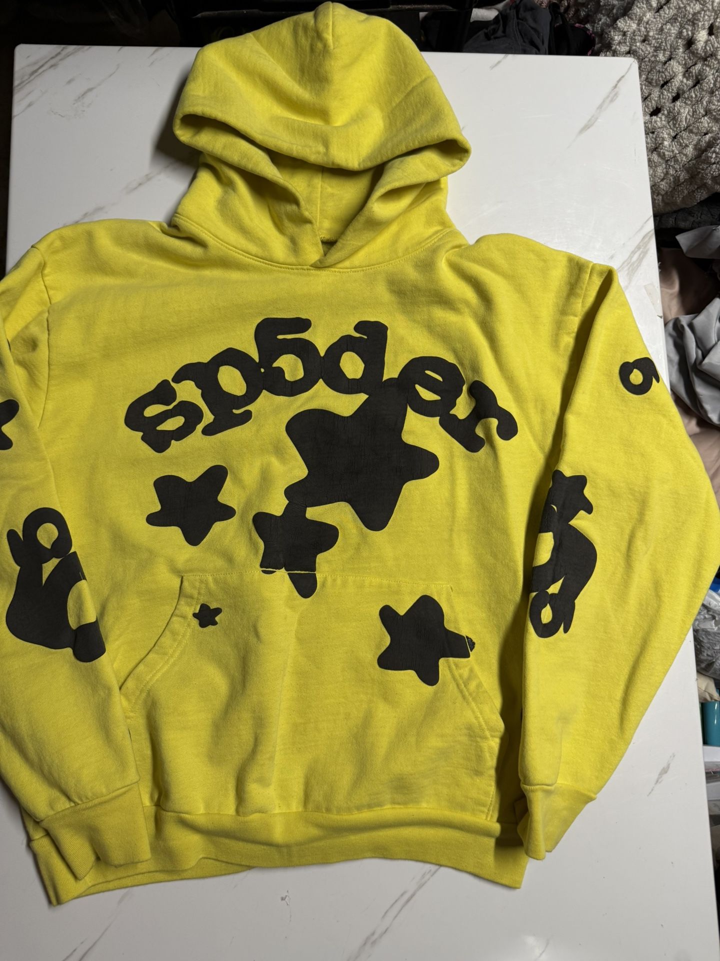 Yellow spider hoodie