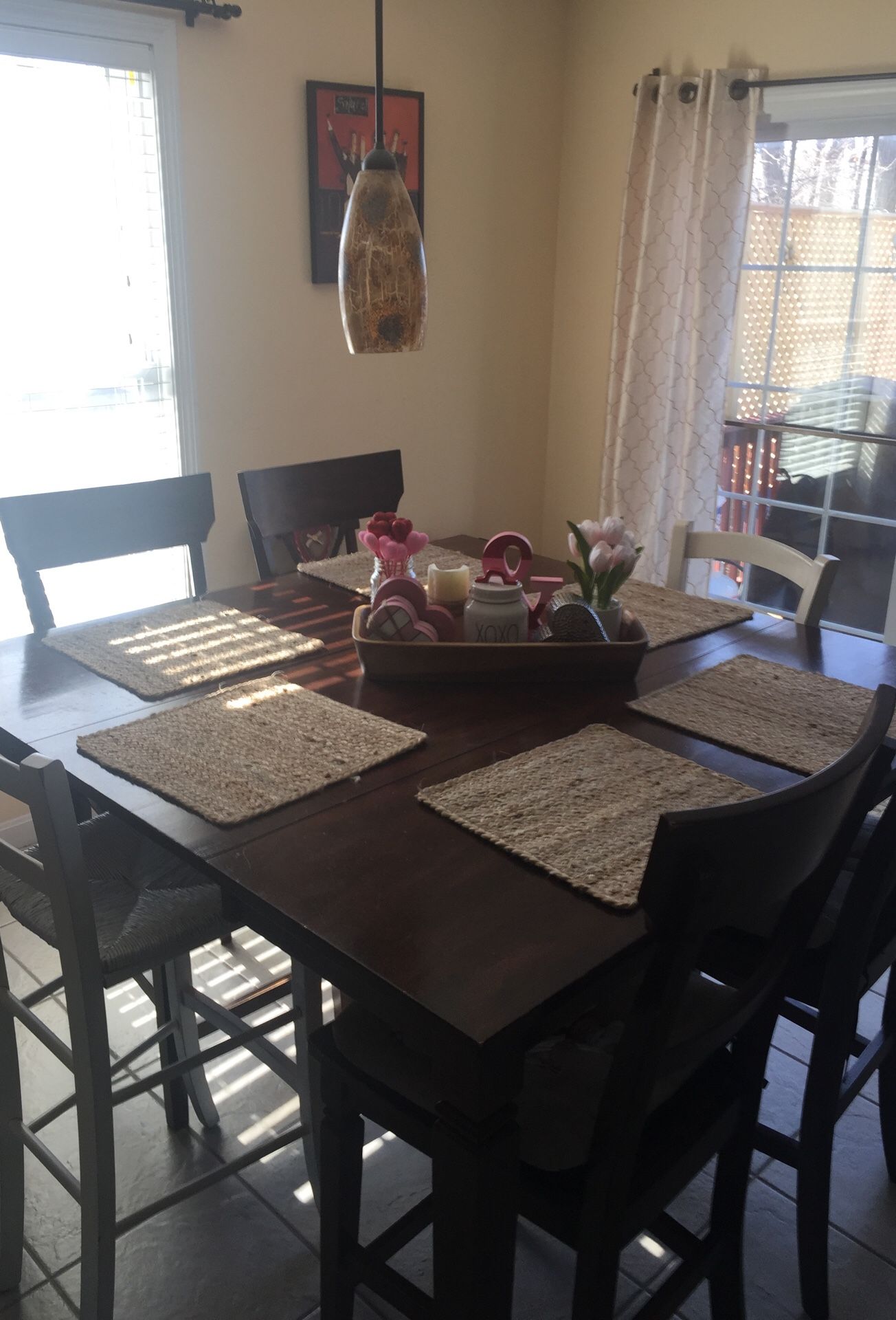 Hard wood table with 4 chairs