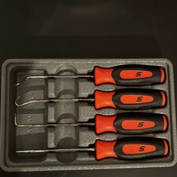 Snap On 4 pc Heavy-Duty Pick Set (Orange)