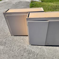 2 Beige Garage Cabinets Free