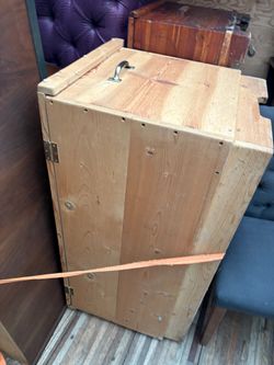 Rustic Wooden Storage Box with Brass Hardware