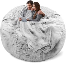 Bean Bag Chair Cover(Cover Only,No Filler),Big Round Soft Fluffy PV Velvet Washable Lazy Sofa Bed Cover for Adults,Living Room Bedroom Furniture Outsi