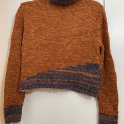 Orange Turtleneck Sweater Size M
