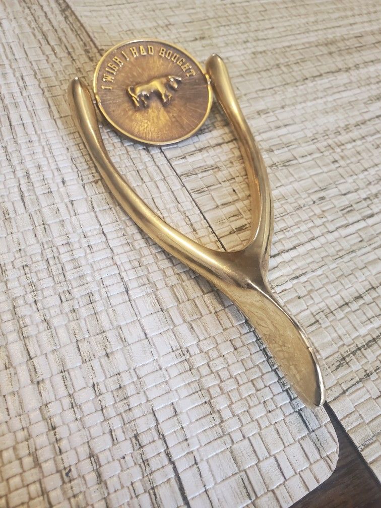 Brass Wishbone Paperweight/vintage