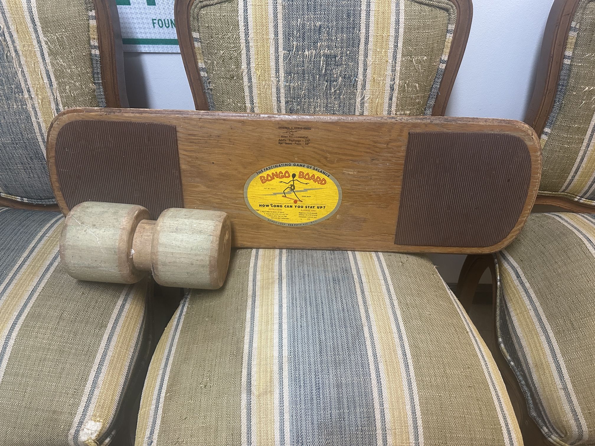 1960s Vintage Original Bongo Board — Complete 32” Kids Youth & Teens Size — Game of Balance - Board Game Collectible 1960s 1970s Kids Youth Teens