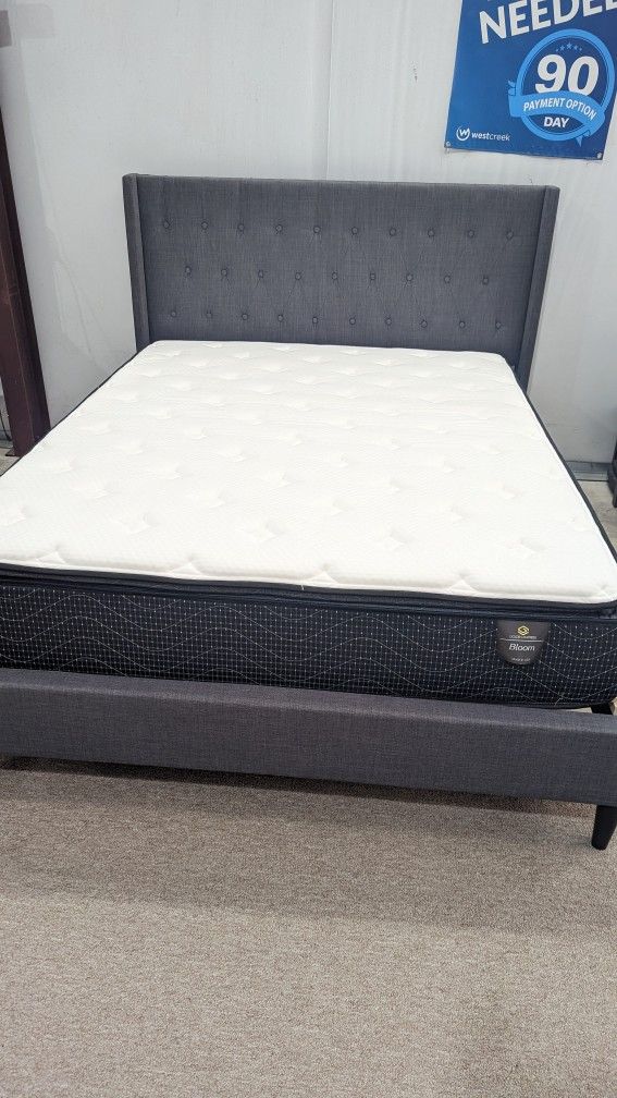 Dark Grey Platform Bed