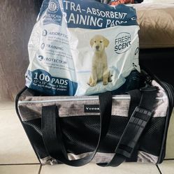Dog Pads & Carrier $10 Obo