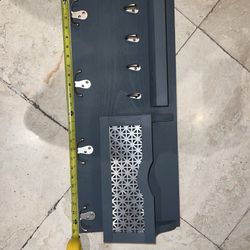 high quality grey entryway organizer for letter and mail. modern. Silver metal