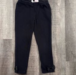 Girls Size 4 Black Leggings With Bows