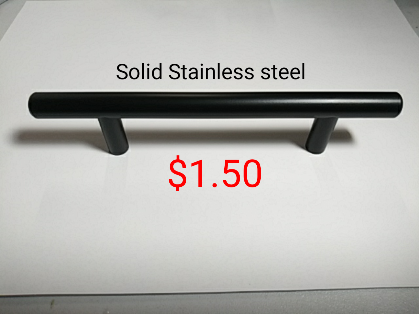 Black matte 6-1/8" SOLID Stainless Steel Kitchen cabinet Bar Handles (pulls)