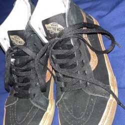 Kids Black & Gold Glitter Vans