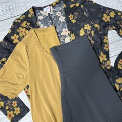🍁LuLaRoe 3 Item Bundle Perfect T, Azure & Sarah Size M