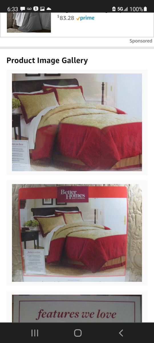 king size bedding with 2 gold decorative pillows 
