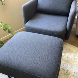 West Elm Chair And Ottoman Set