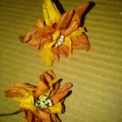 Orange Fabric Flowers 4 for $1.00