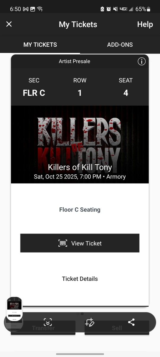 2 Tickets To Killers Of Kill Tony