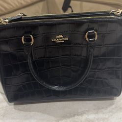 Coach Black Croc Bag
