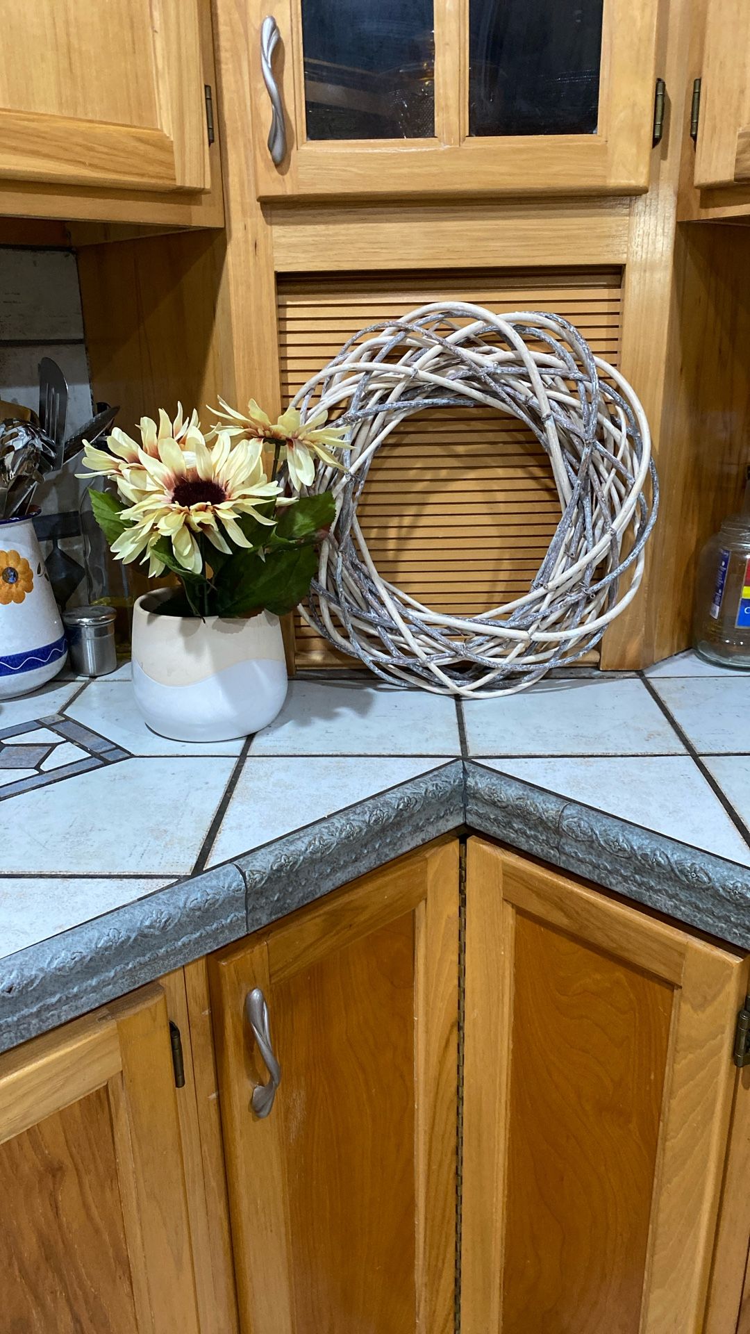 Wreath Flowers And Plant Pot